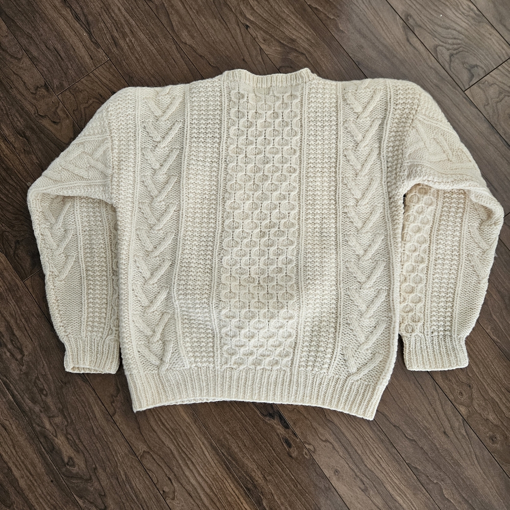 Vintage IZOD Hand Knit Shetland Wool Nordic Fair Isle Sweater Mens Large - Picture 7 of 9